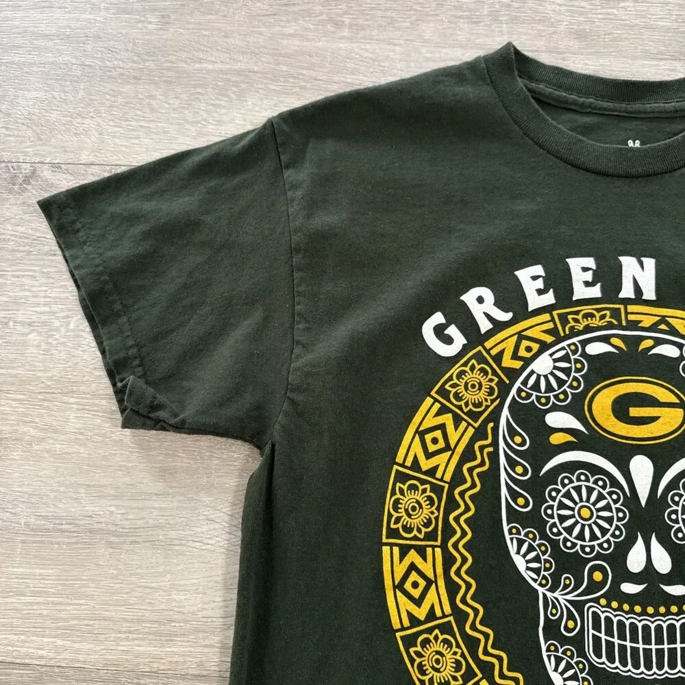 Green Bay Packers Shirt NFL Junk Food Skull Logo Men's Green Medium